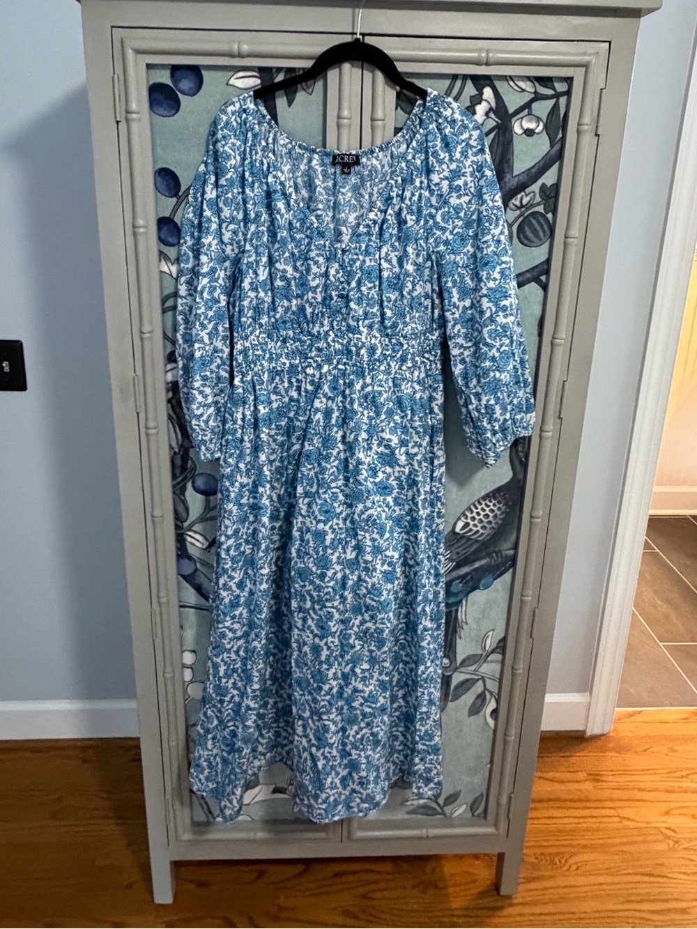 J. Crew Blue Floral Midi Dress - Women